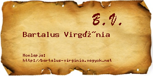 Bartalus Virgínia névjegykártya
